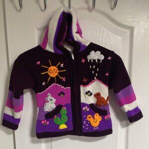 PERUVIAN WOOL SWEATER, PURPLE